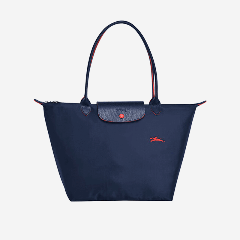 Лу（longchamp） longchamp Нейлон Вышивка на лошадях Длиннохвостый размер Одноплечевая сумка 1899 619 Морской синий